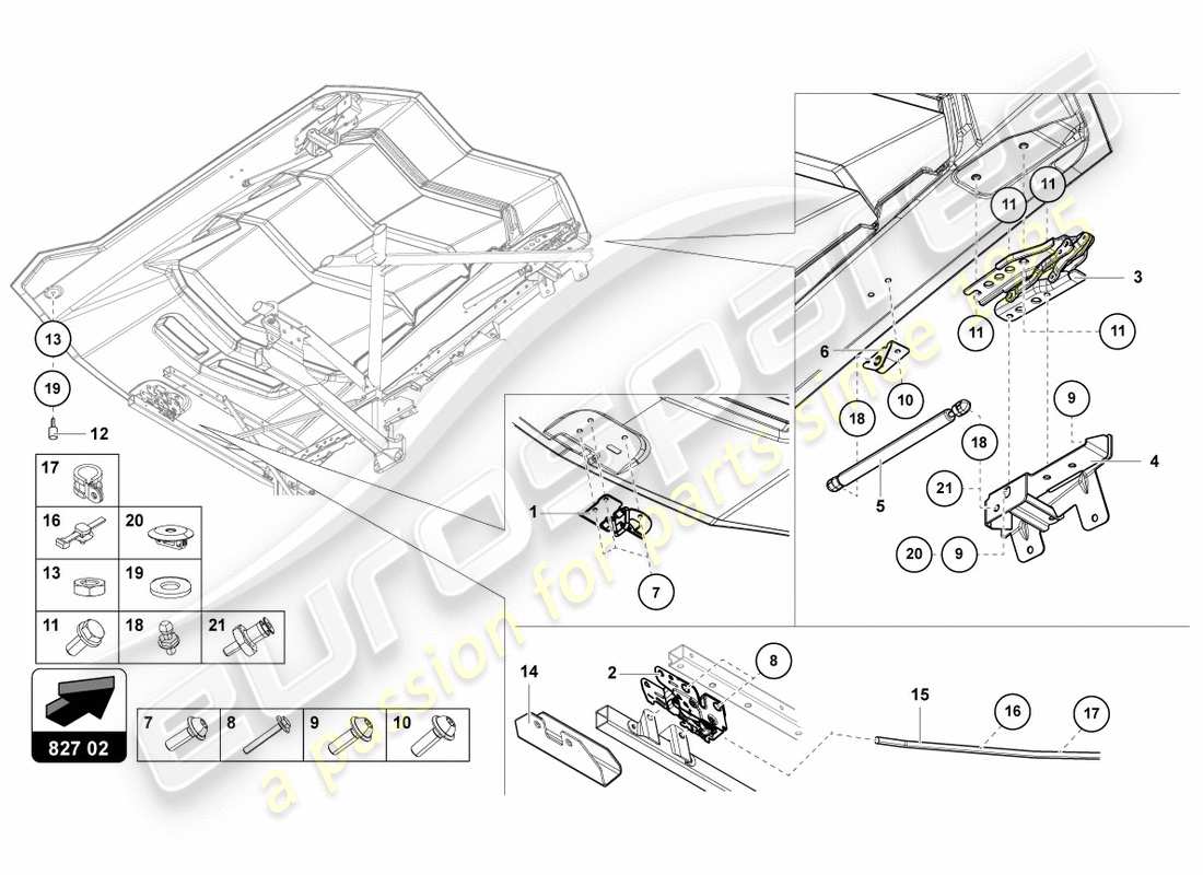 a part diagram from the lamborghini aventador lp700-4 parts catalogue
