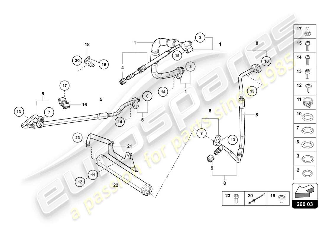 a part diagram from the lamborghini sian parts catalogue