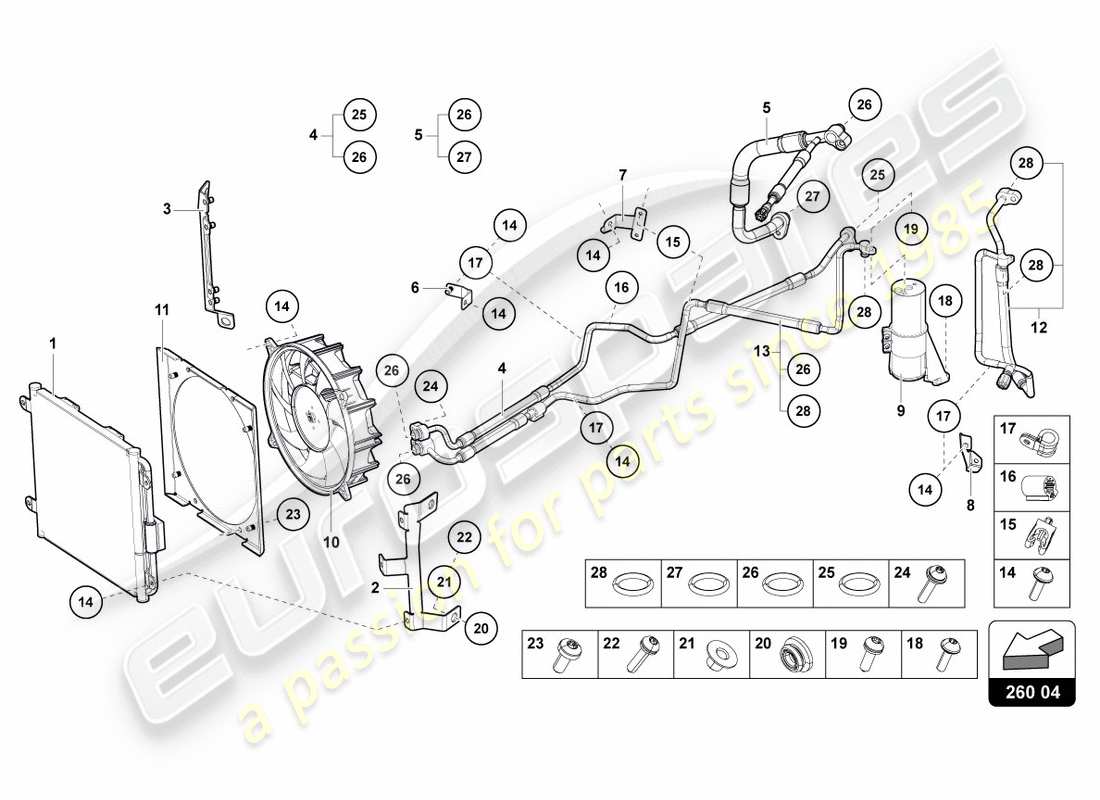 a part diagram from the lamborghini centenario parts catalogue