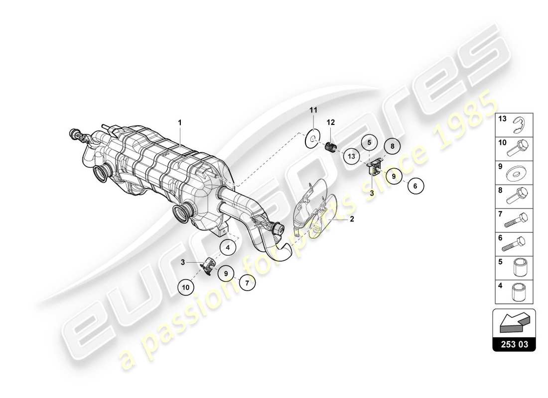 a part diagram from the lamborghini lp580-2 coupe (2016) parts catalogue