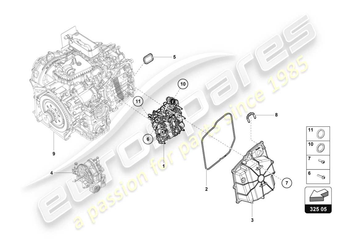 a part diagram from the lamborghini huracan evo parts catalogue