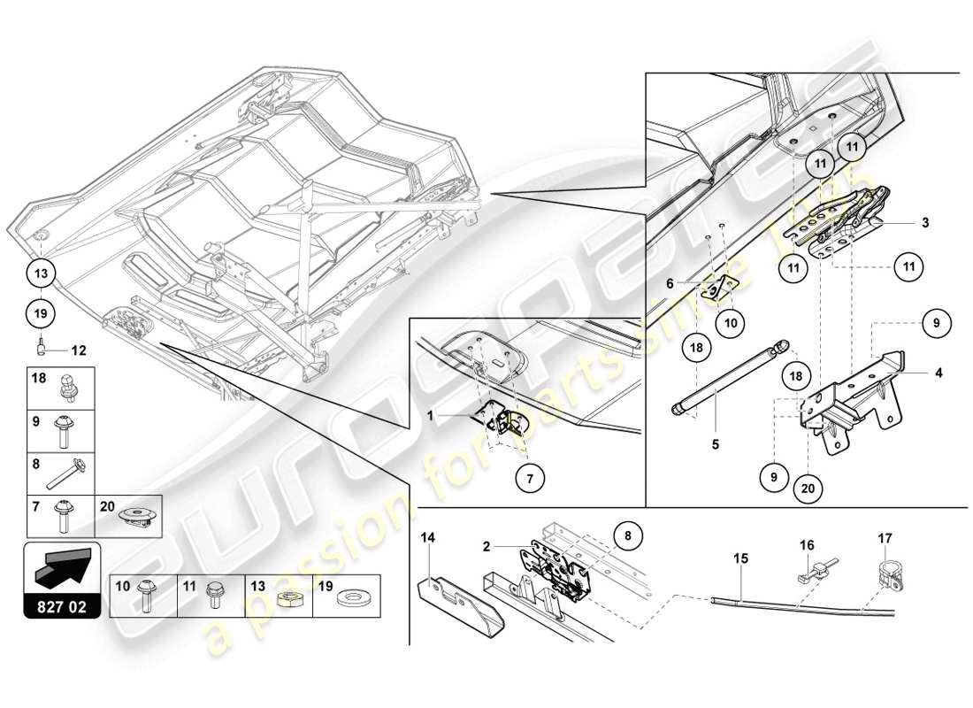 a part diagram from the lamborghini aventador lp720-4 parts catalogue