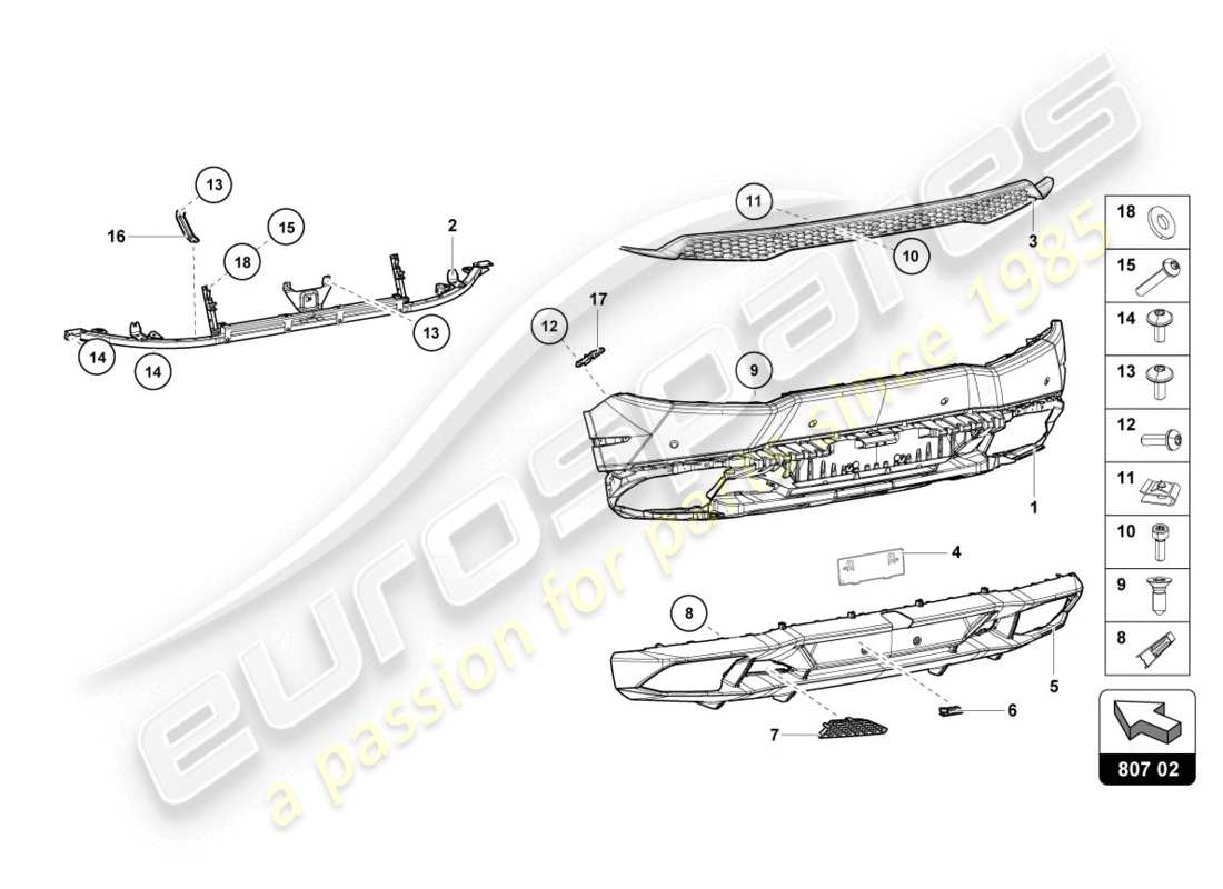 a part diagram from the lamborghini lp610-4 coupe (2015) parts catalogue