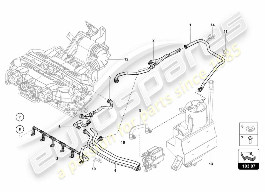 lamborghini centenario coupe (2017) ventilation for cylinder head cover from vin cla00325 parts diagram