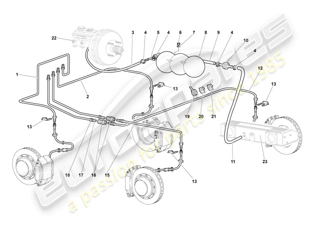a part diagram from the lamborghini murcielago parts catalogue
