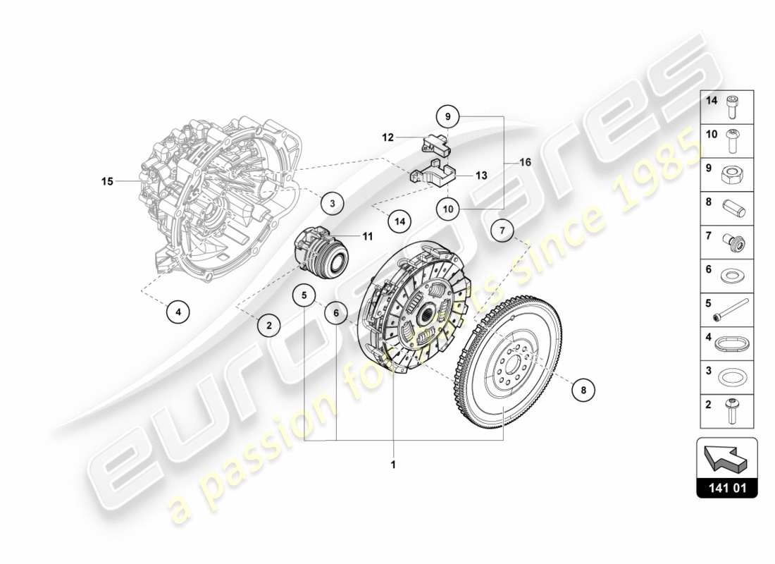 a part diagram from the lamborghini centenario parts catalogue