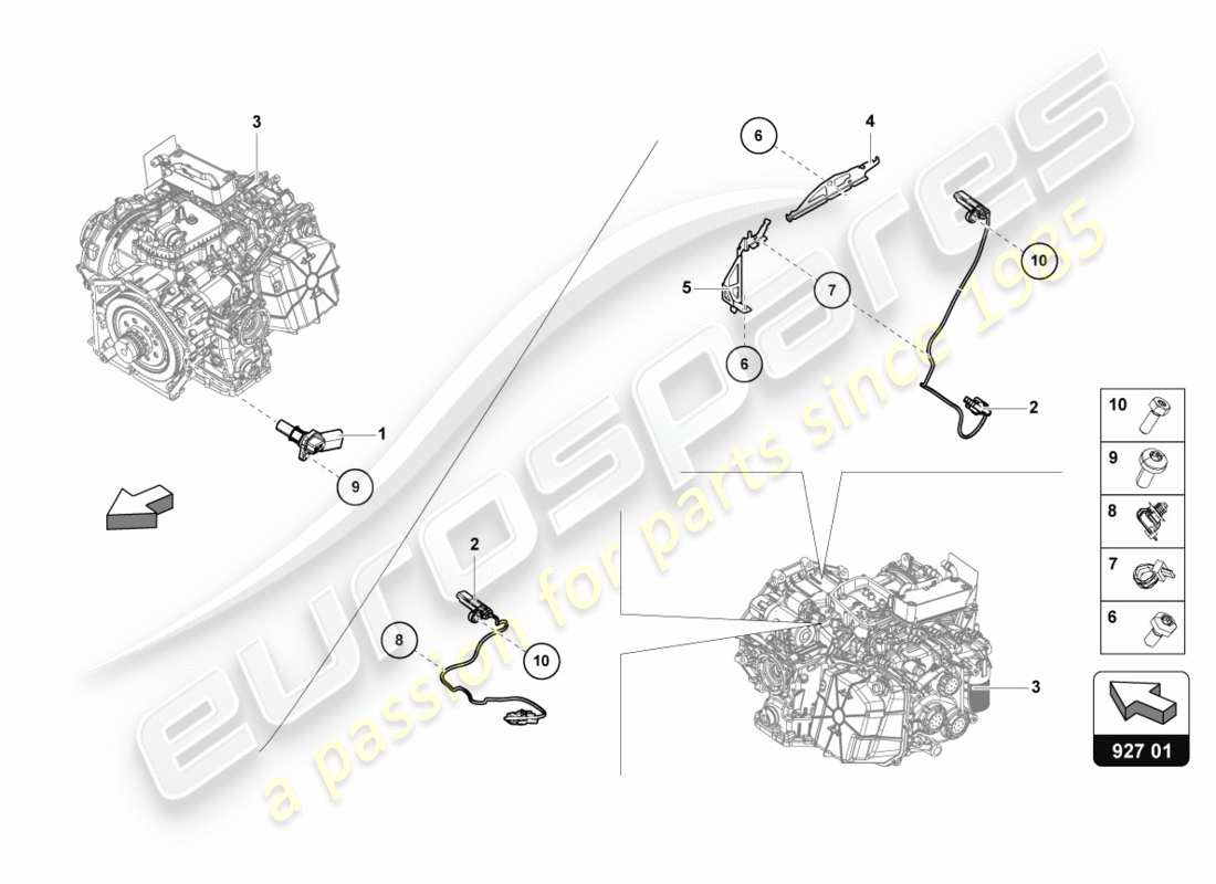 lamborghini 2019 (performante spyder) speed sender with temperature sender part diagram