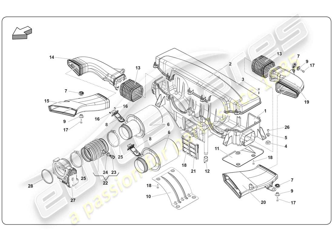 a part diagram from the Lamborghini Super Trofeo (2009-2014) parts catalogue