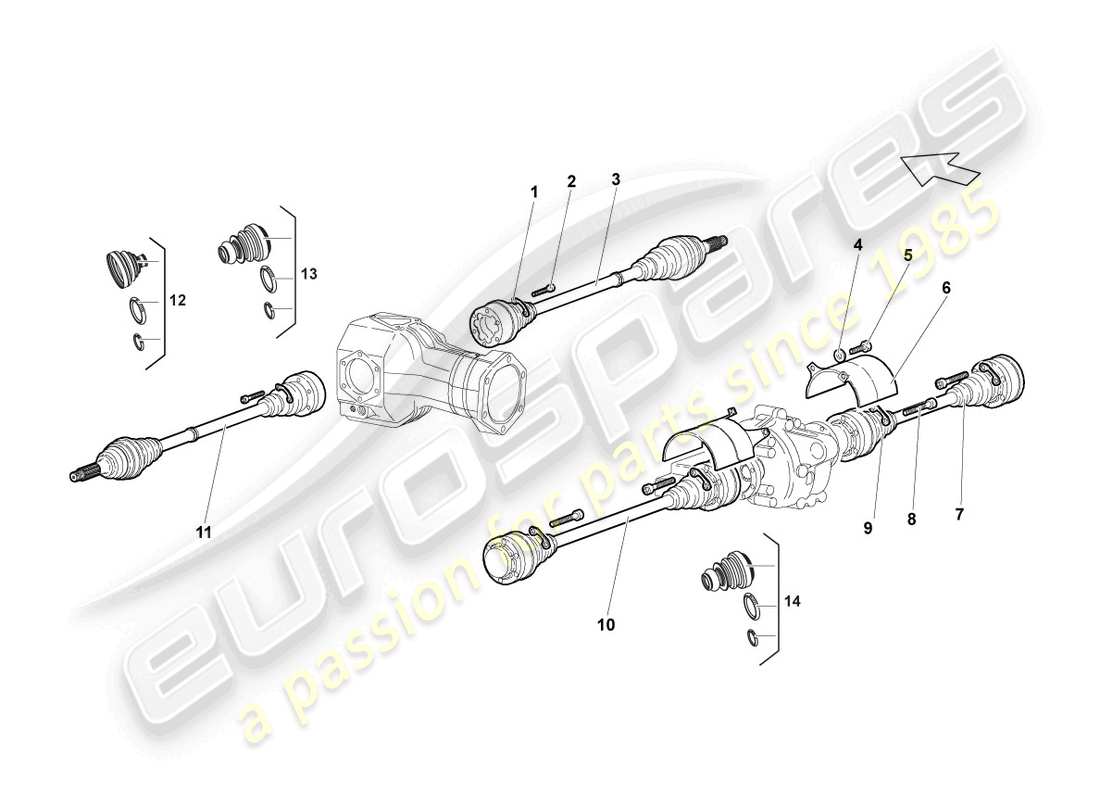 a part diagram from the lamborghini murcielago coupe (2006) parts catalogue