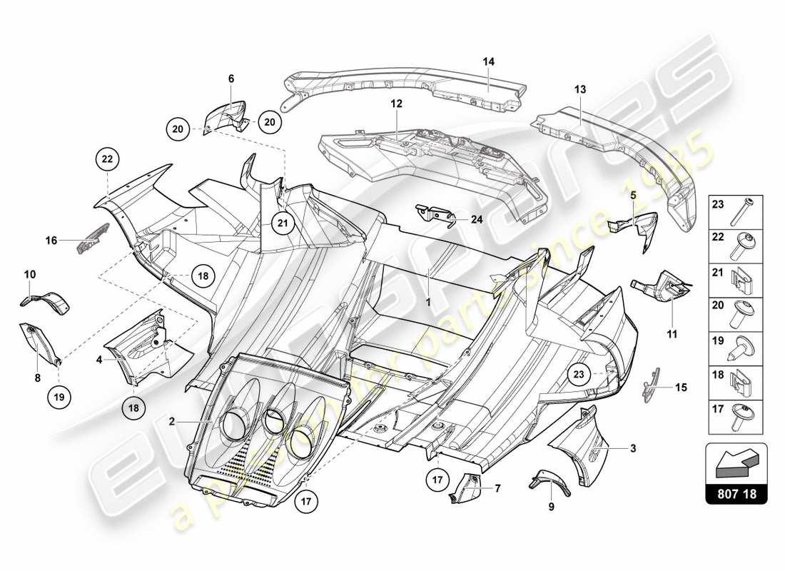 a part diagram from the lamborghini centenario parts catalogue