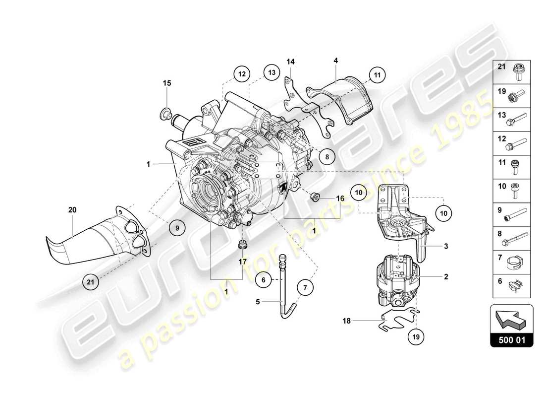 lamborghini lp750-4 sv coupe (2016) differential rear parts diagram