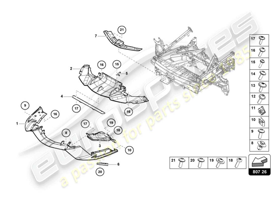 a part diagram from the lamborghini sian parts catalogue