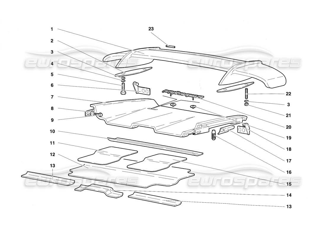 a part diagram from the lamborghini diablo parts catalogue