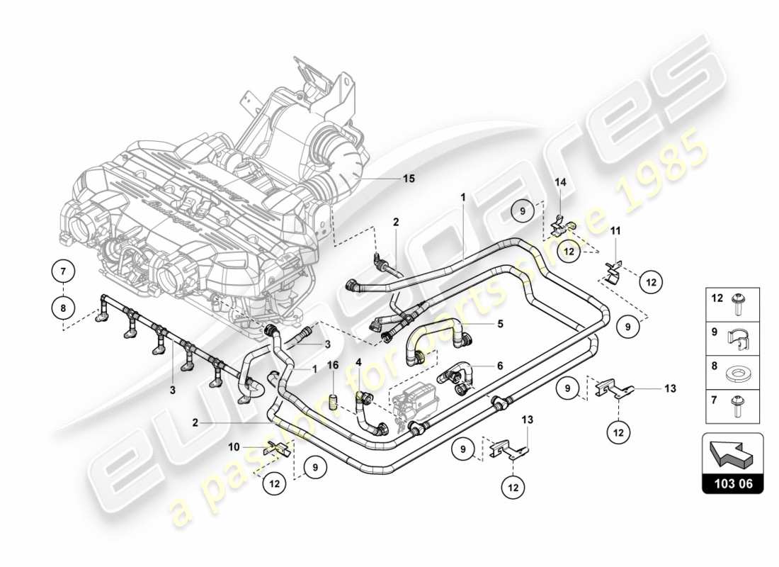 lamborghini 2012 (lp700-4 coupe)) ventilation for cylinder head cover until vin cla00324 part diagram