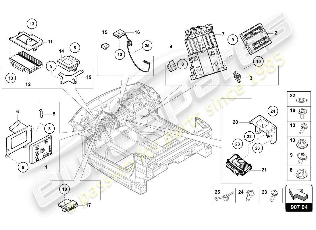 lamborghini lp720-4 coupe 50 (2014) electrics parts diagram