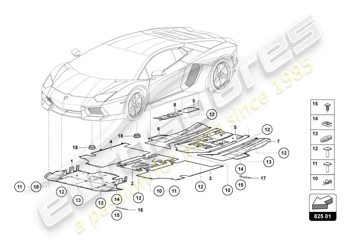lamborghini lp700-4 coupe (2016) trim panel for frame lower section parts diagram
