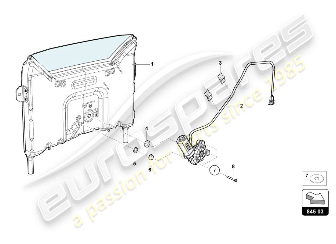 lamborghini lp740-4 s roadster (2019) rear window parts diagram