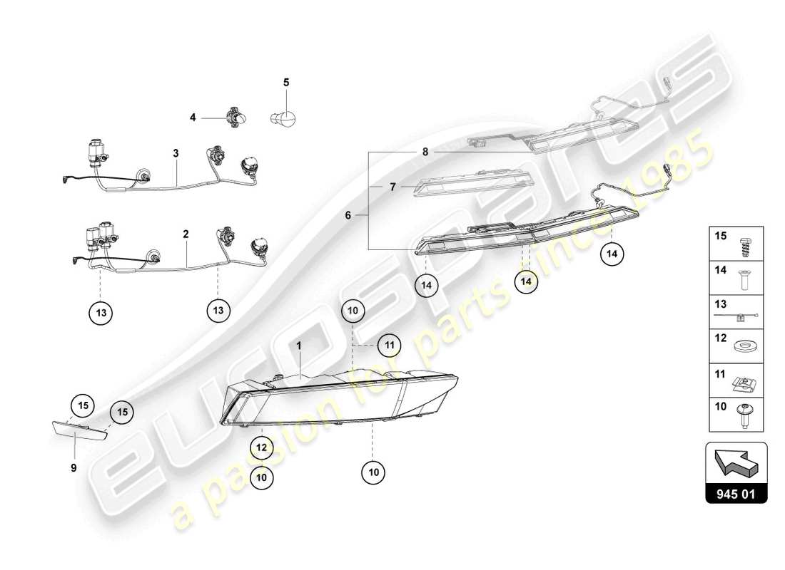 lamborghini 2017 (lp750-4 sv roadster) tail light rear part diagram