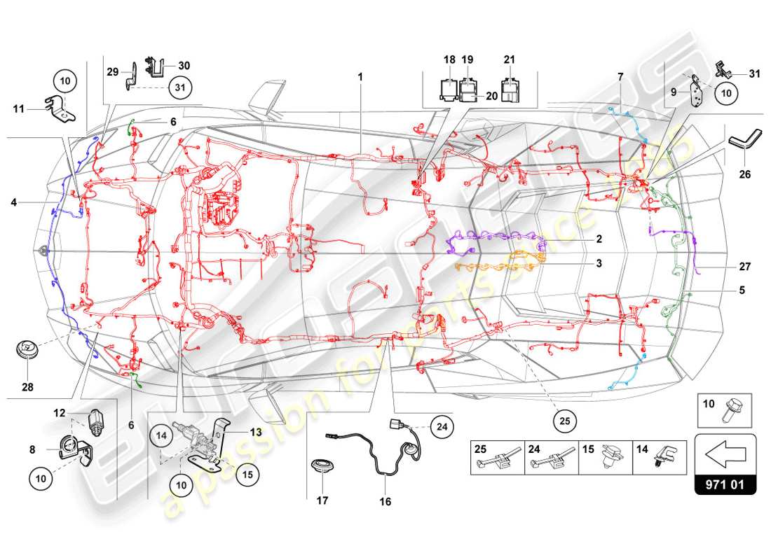 lamborghini lp720-4 coupe 50 (2014) electrics parts diagram