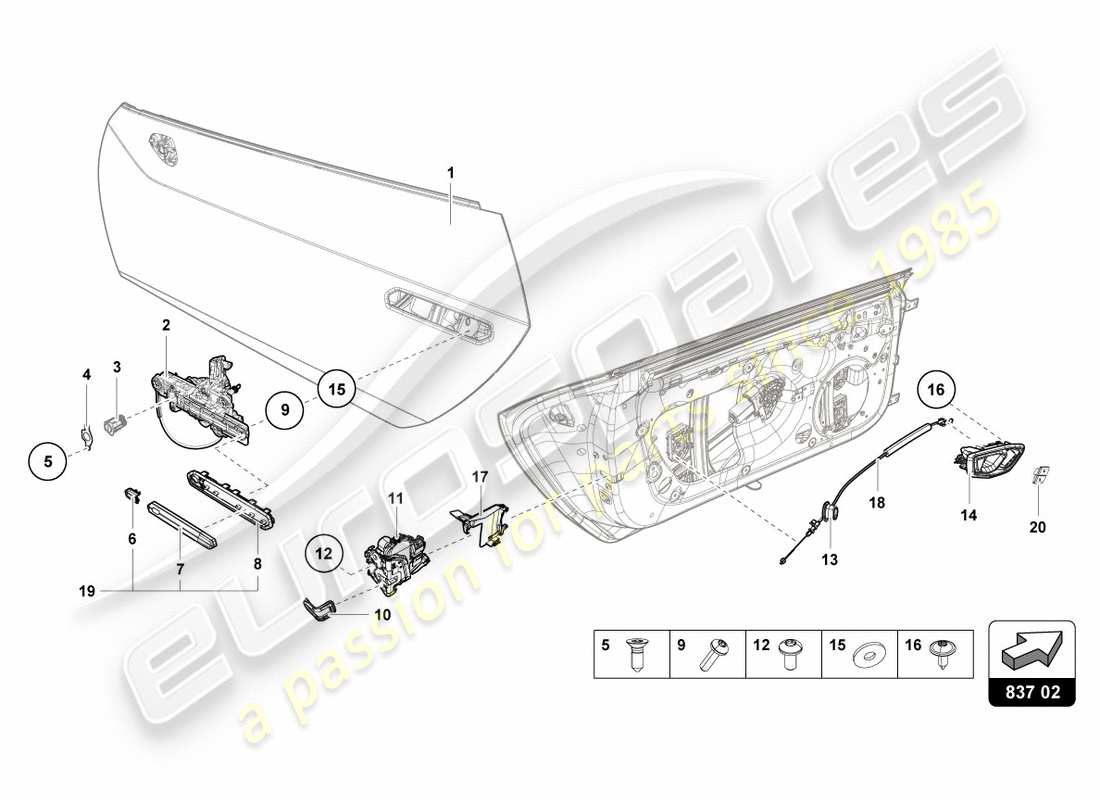 lamborghini 2016 (lp610-4 spyder) door handles part diagram