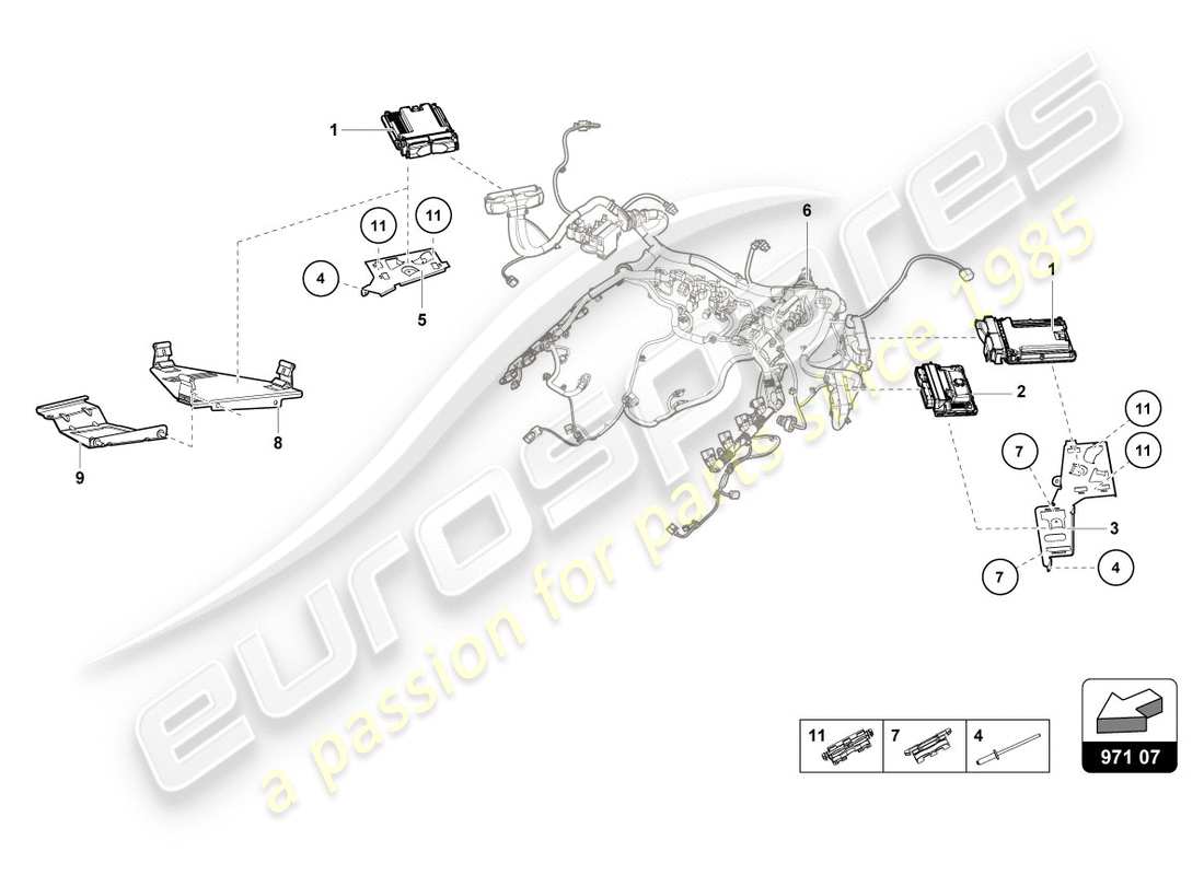 lamborghini 2019 (lp580-2 spyder) engine control unit part diagram