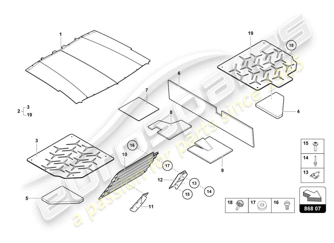 lamborghini 2019 (lp770-4 svj roadster) interior decor part diagram