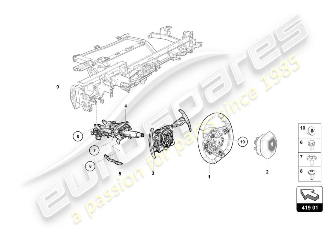 lamborghini 2018 (lp610-4 spyder) steering system part diagram