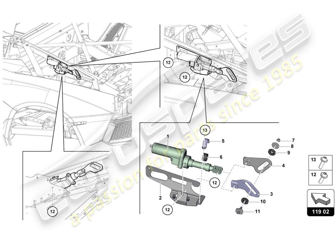 lamborghini lp720-4 coupe 50 (2014) motor for wind deflector parts diagram