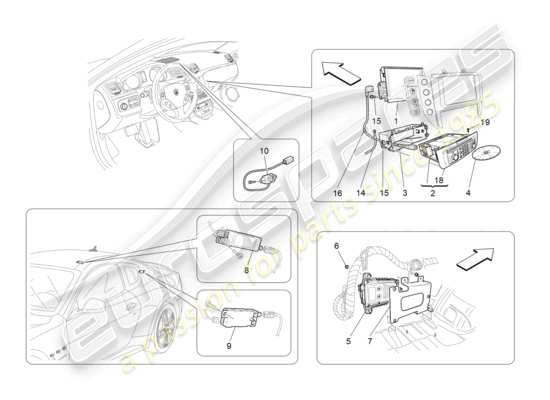 a part diagram from the maserati granturismo parts catalogue