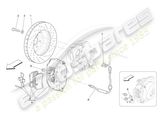 a part diagram from the maserati grancabrio parts catalogue