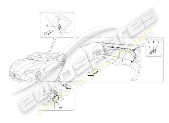 a part diagram from the maserati grancabrio parts catalogue