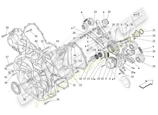 a part diagram from the maserati quattroporte m156 (2017 onwards) parts catalogue