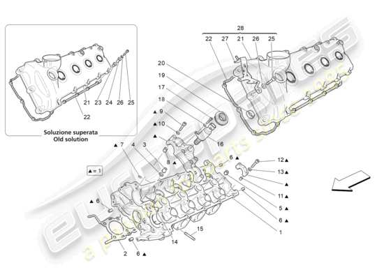 a part diagram from the maserati granturismo mc stradale (2012) parts catalogue