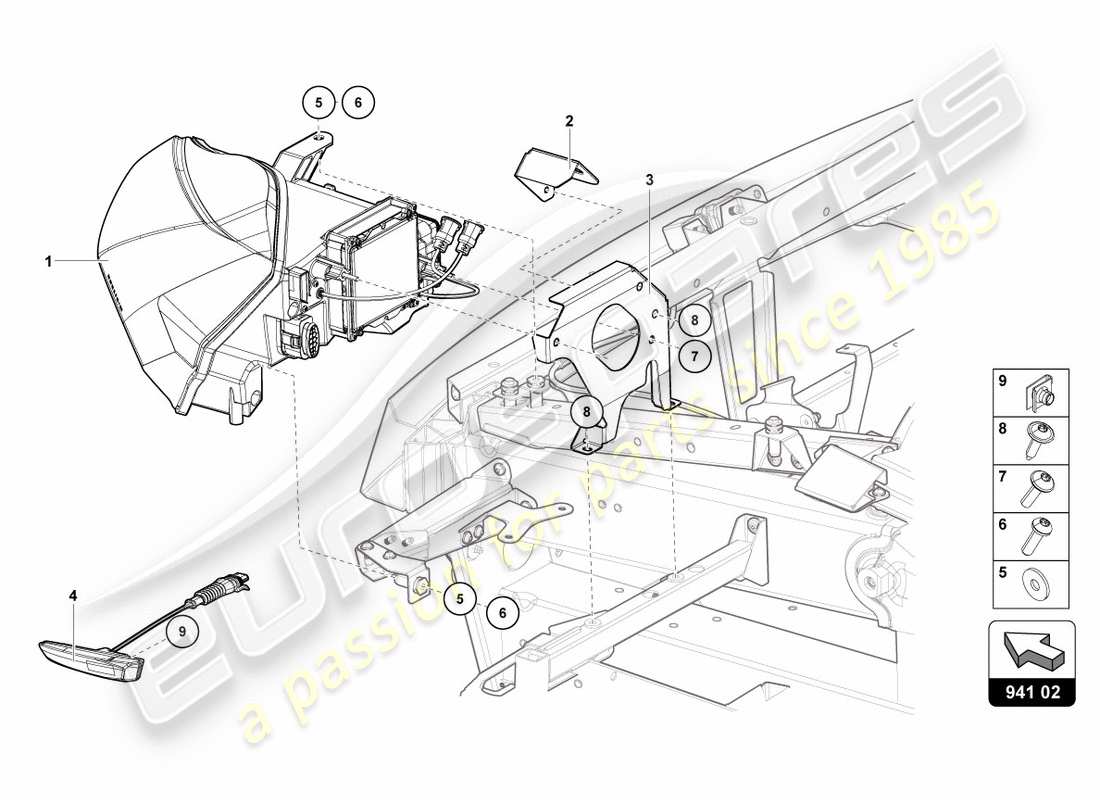 a part diagram from the lamborghini centenario parts catalogue