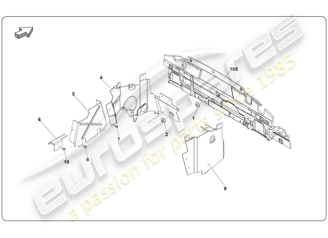 a part diagram from the Lamborghini Super Trofeo (2009-2014) parts catalogue