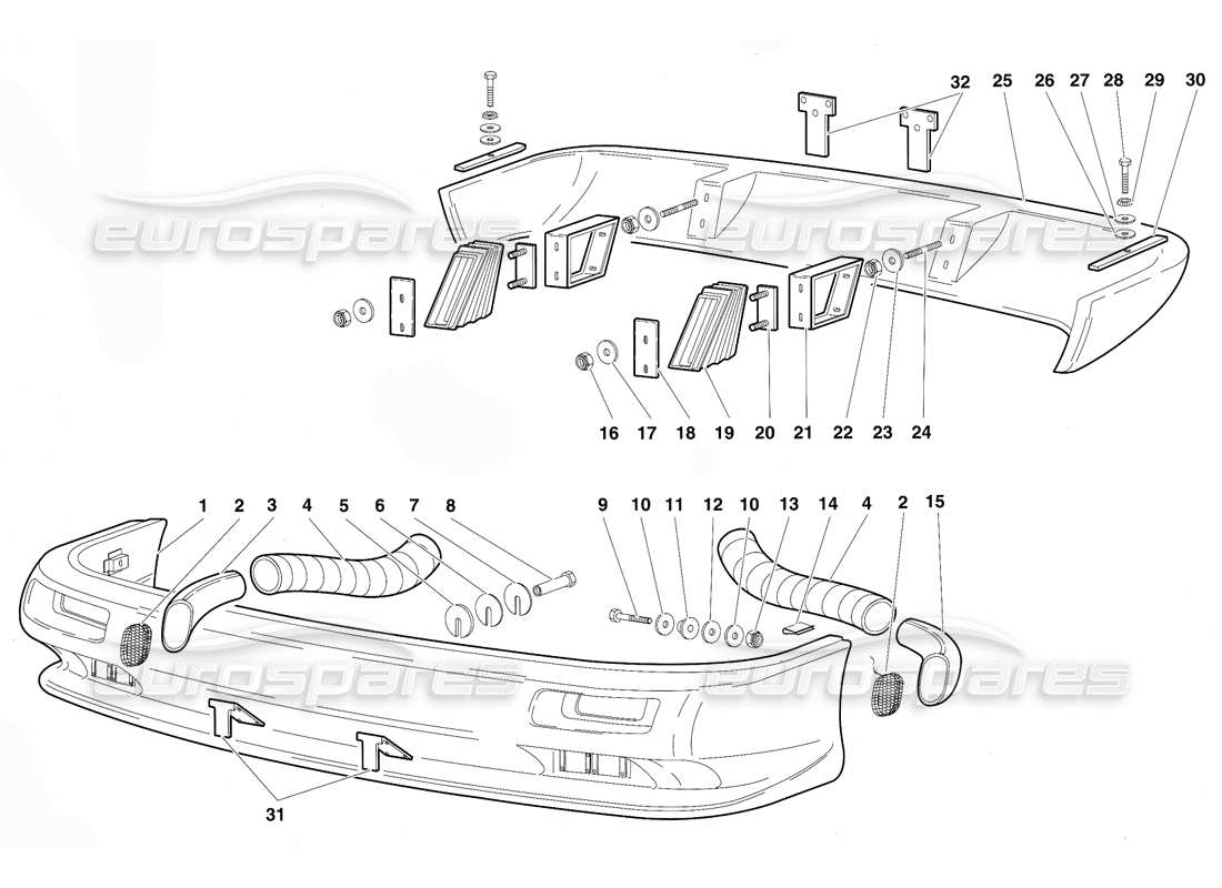 a part diagram from the lamborghini diablo parts catalogue