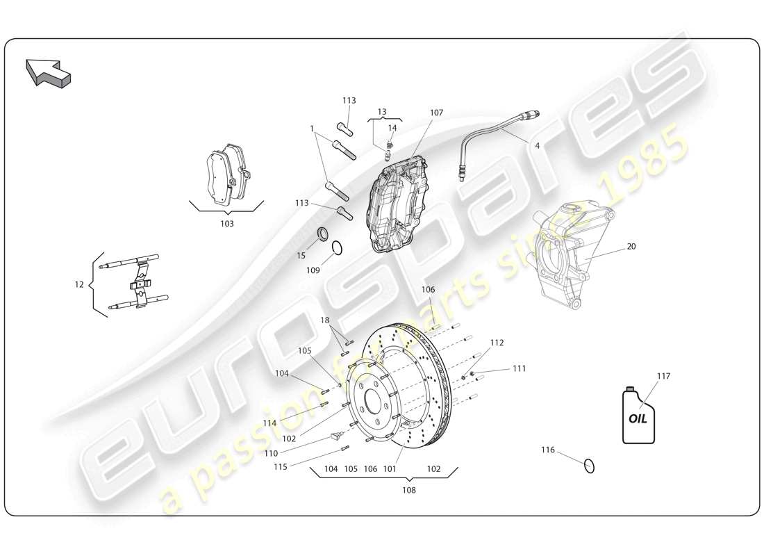 a part diagram from the Lamborghini Super Trofeo (2009-2014) parts catalogue