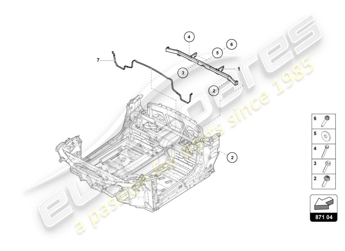 a part diagram from the lamborghini lp580-2 spyder (2019) parts catalogue