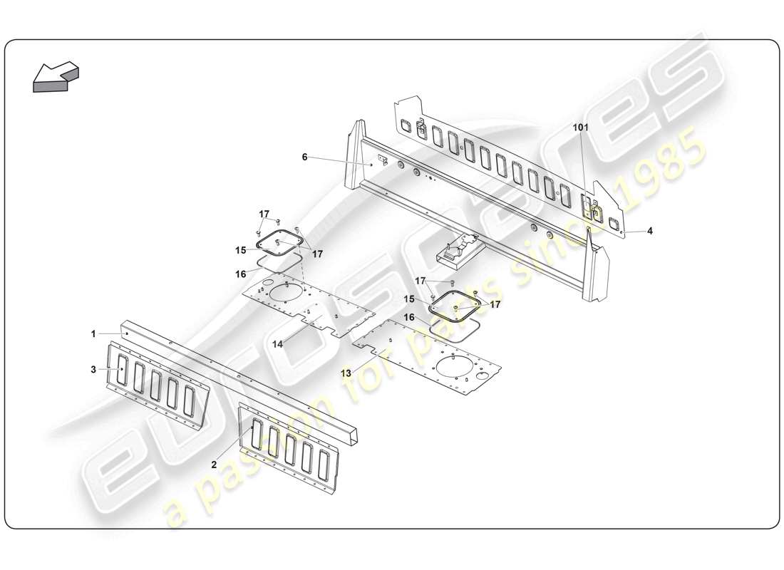 a part diagram from the lamborghini gallardo parts catalogue