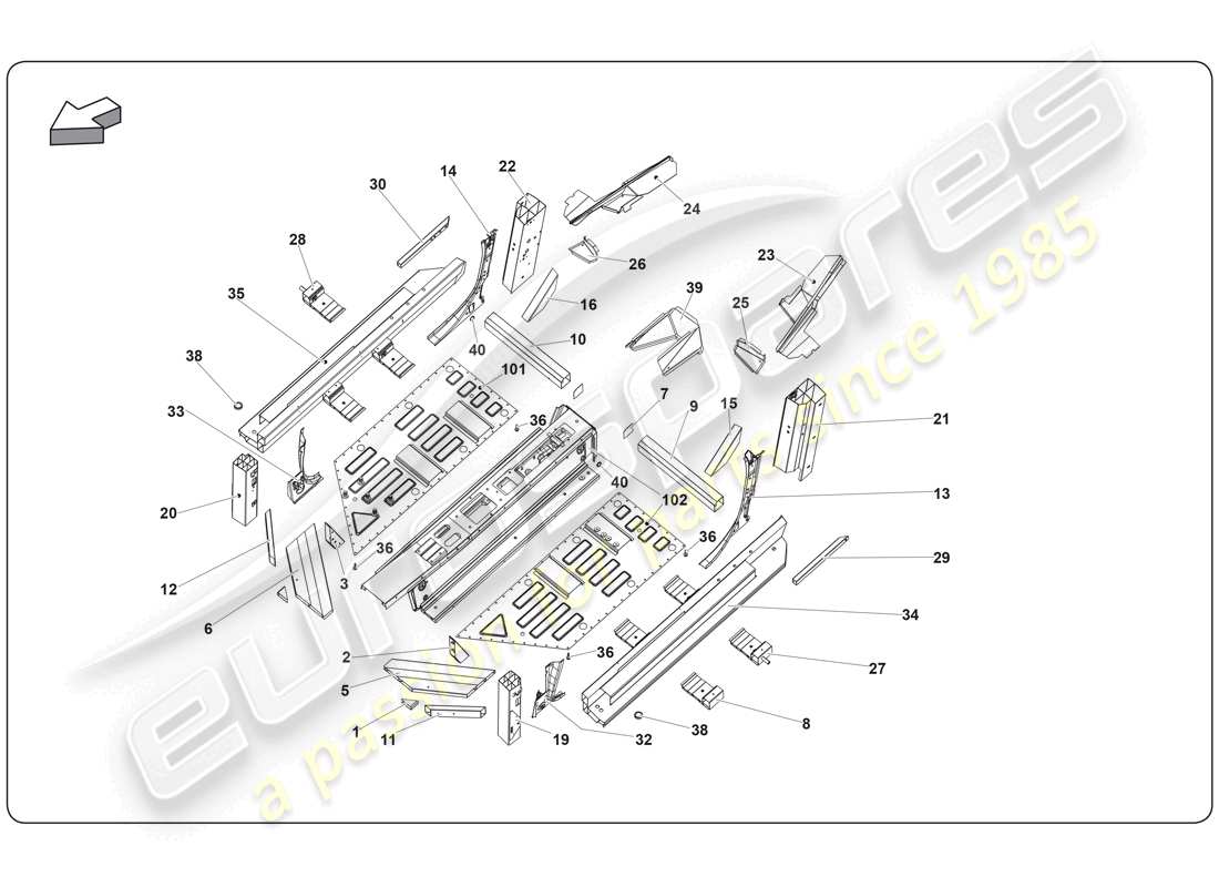 a part diagram from the Lamborghini Super Trofeo (2009-2014) parts catalogue