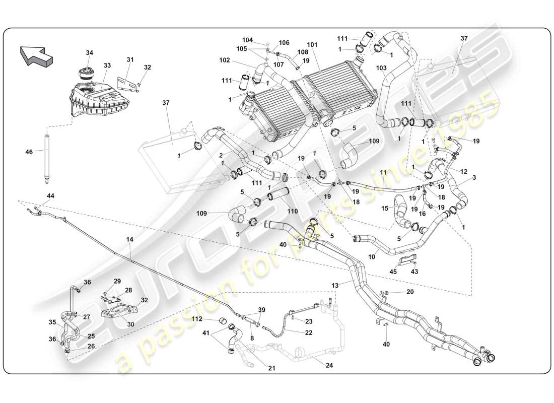 a part diagram from the Lamborghini Super Trofeo (2009-2014) parts catalogue