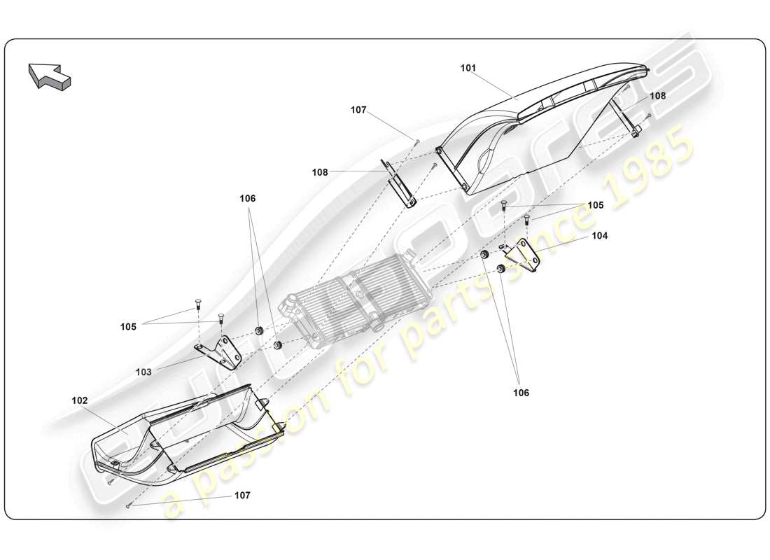 a part diagram from the Lamborghini Super Trofeo (2009-2014) parts catalogue