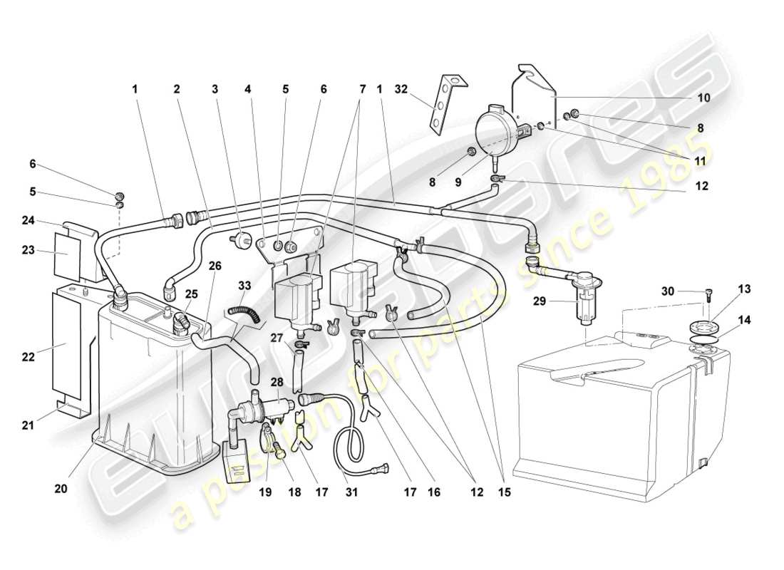 a part diagram from the lamborghini murcielago coupe (2002) parts catalogue