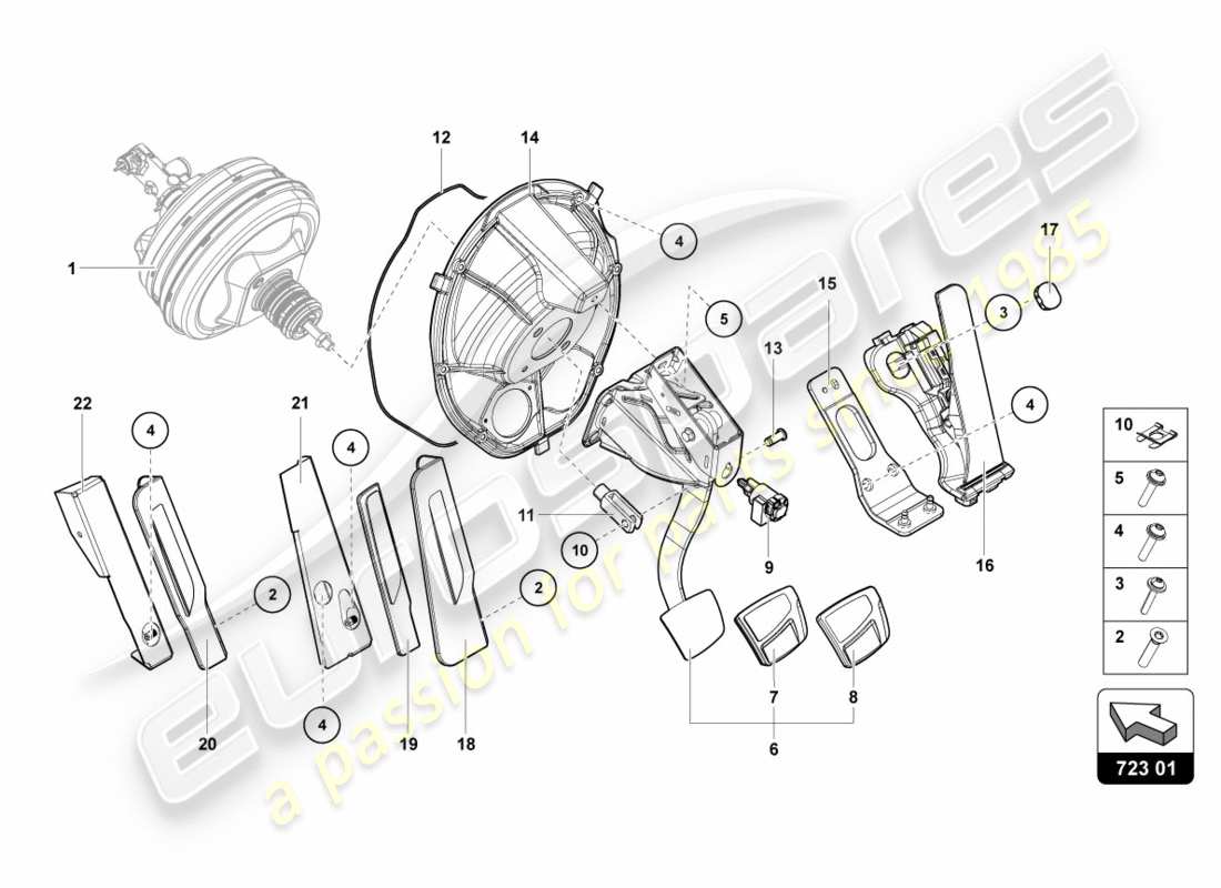 a part diagram from the lamborghini centenario parts catalogue