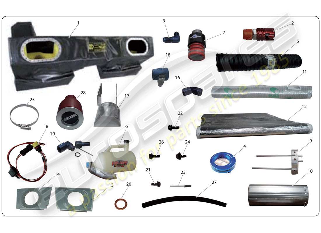 a part diagram from the Lamborghini Super Trofeo (2009-2014) parts catalogue