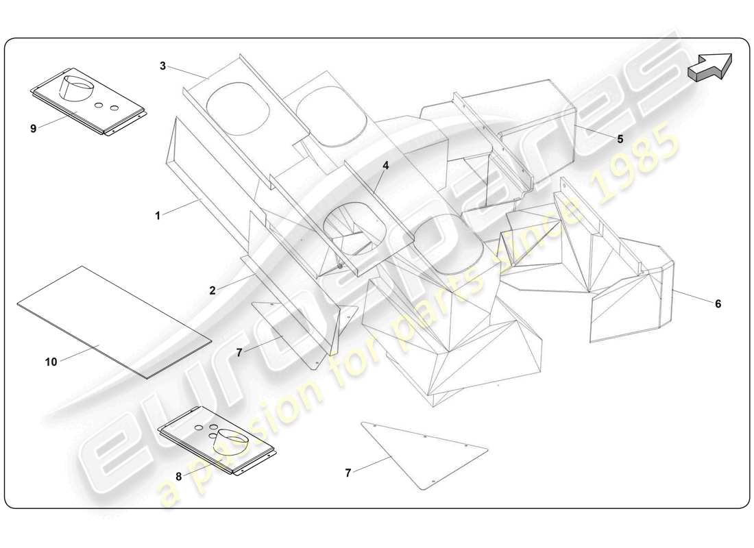 a part diagram from the Lamborghini Super Trofeo (2009-2014) parts catalogue