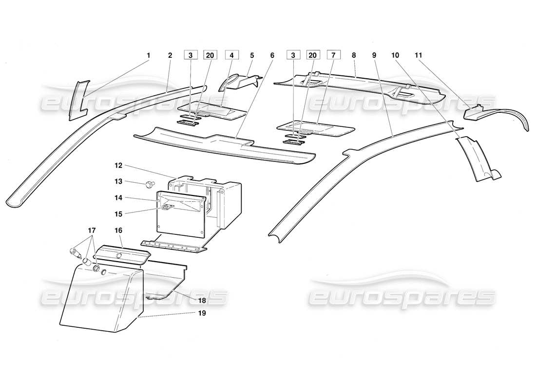 a part diagram from the lamborghini diablo parts catalogue