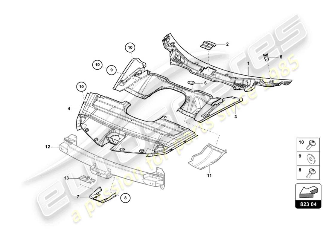 a part diagram from the lamborghini sian parts catalogue