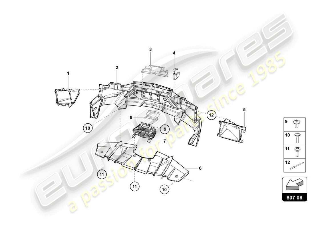 lamborghini lp720-4 roadster 50 (2014) bumper, complete parts diagram