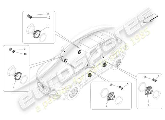 a part diagram from the maserati levante (2017) parts catalogue
